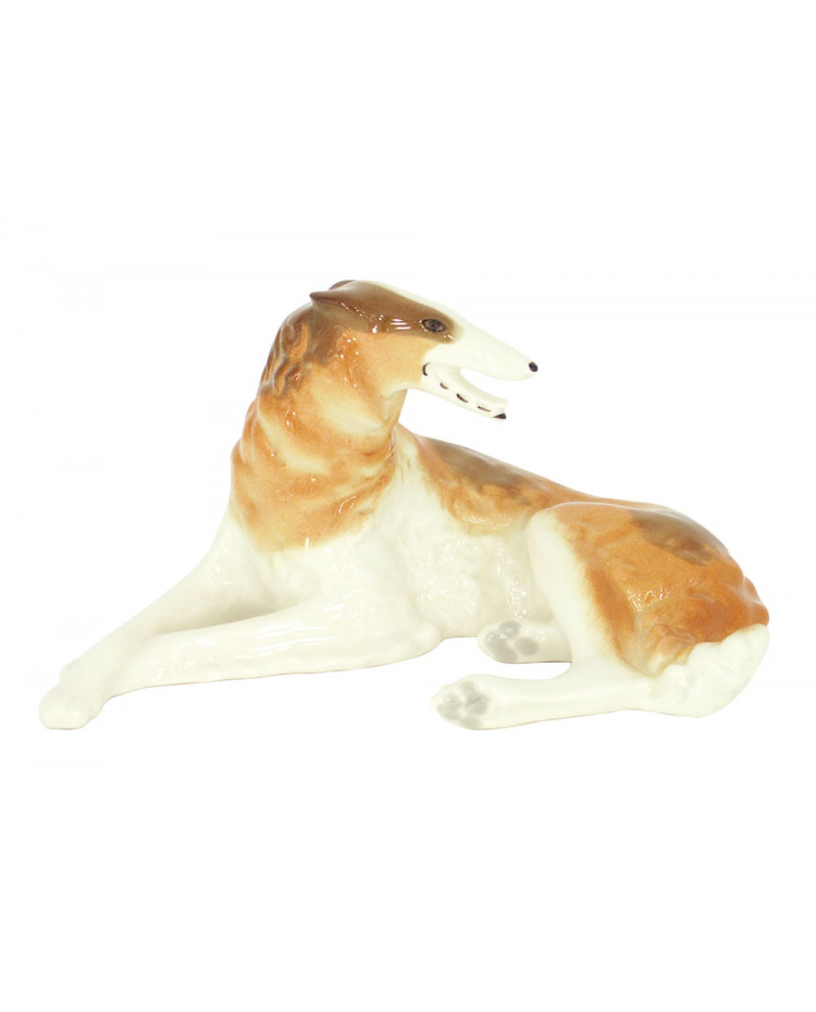 LOMONOSOV IMPERIAL PORCELAIN FIGURINE BORZOI GREYHOUND WOLFHOUND DOG